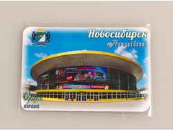 Гибкий сувенирный магнит на холодильник 8х6 см. с фото Новосибирского цирка