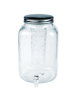 Банка-ёмкость с краном с отделением для льда 8 л, стекло