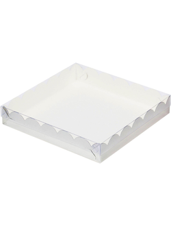 Коробка для печенья/пряников с прозр. кр. (белая), 155*155*35мм