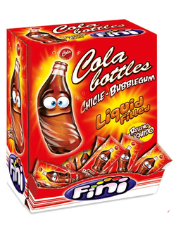 Жев. резинка Fini "Кола бутылочка" с нач. кола+лимон-лайм 6гр х 200шт