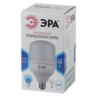 Лампа светодиодная ЭРА 40W E27 4000k бел. LED POWER T120-40W-4000-E27