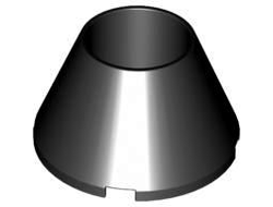 Cone 4 x 4 x 2 Hollow No Studs, Black (4742 / 4248076 / 4550922 / 474226)