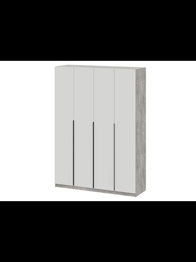ШК 5 1600 шкаф четырехстворчатый распашной Цемент светлый/Белый текстурный