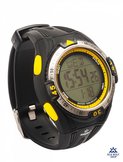 Часы-глубиномер подводные Sargan "ВЕКТОР 100М" желтые кнопки