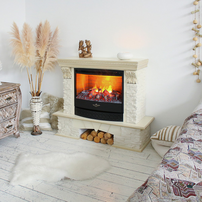 камин электрический Rockland Lux WT с очагом 3D FireStar 25.5