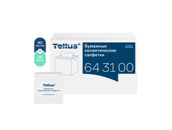 643100 Tork Tellus Premium бумажные косметические салфетки для лица рук и интимных мест 2 слоя в коробке дозаторе белые