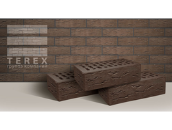 Кирпич облицовочный мокко рустик с утолщенной стенкой 20мм 1NF 250х120х65мм М175 Terex