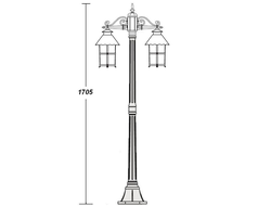Садово-парковый светильник серии  Caior  l(170см)2 фонаря
