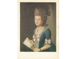 Русский портрет.  Неизвестный художник. Портрет дамы в синем платье. 1770-е гг.