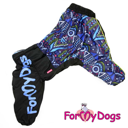 Комбинезон для больших собак  Геометрия синий