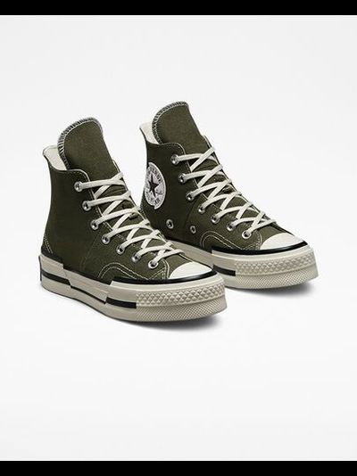 Кеды Converse Chuck 70 Plus зеленые высокие на платформе