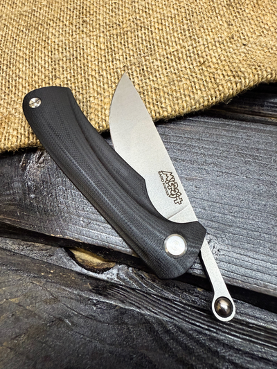 Фрикционный складной нож Микрос+ сталь VG-10, рукоять G10, цвет черный