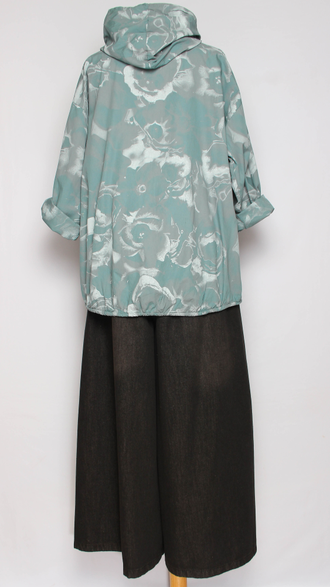 Ветровка-пыльник хлопок "СЕРЫЕ РОЗЫ" морская волна до р.54