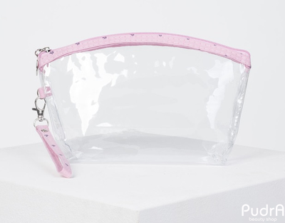 Набор косметичек 2 в 1 Корона, отдел на молнии с ручкой, розовый