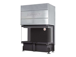 Каминная топка Дельта 1000 PВ три стекла подовое горение принтинг черный шамот, Экокамин (Россия)