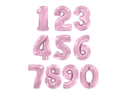 Фольгированная цифра - Розовая матовая