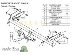 Фаркоп Лидер-Плюс для Renault Symbol 2002-2008