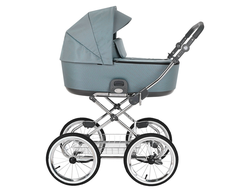 Коляска люлька 1в1 Roan Bass Next Classic d14 Ocean Mood/Chrome (руч.Серый)