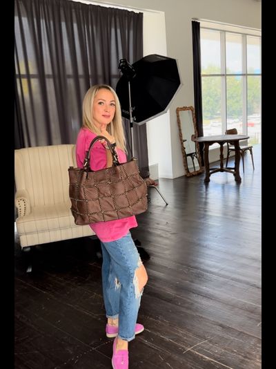 Женская сумка из натуральной винтажной кожи Vera Pelle цвет коричневый 025890