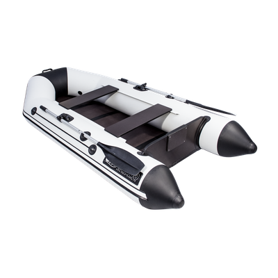 Моторная лодка Аква 2800 слань-книжка киль светло-серый графит