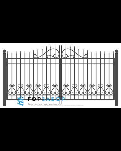 Распашные сварные ворота с элементами ковки KSZ15-30 купить от производителя