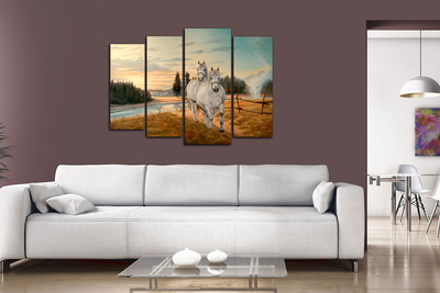 Модульная картина "Странствующие лошади"
