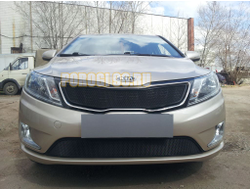 Защита радиатора KIA RIO 2011-2014 (Премиум) black верх