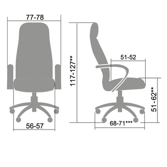 Кресло для руководителя из натуральной кожи LUX14 Бордовый + Хромированное пятилучие