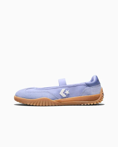 женские балетки Converse Run Star Trainer замшевые синие фото сбоку