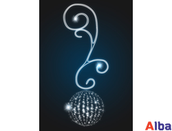 Светодиодная консоль 3Д Шар на ветке-4 (шар плоский)