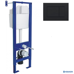 Инсталляция AQUAZIA ATOM 410 для подвесного унитаза, кнопка Atom (Soft Touch чёрная)