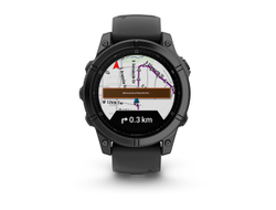 Умные часы Garmin Fenix E - 47 мм, AMOLED серый безель, черный силиконовый ремешок (010-03025-01)