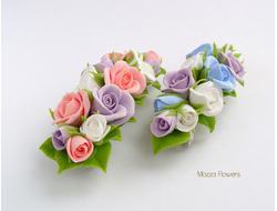 Заколка-автомат "Нежные розочки".