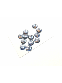 Стразы акриловые пришивные 12 мм, цвет холодный голубой 26