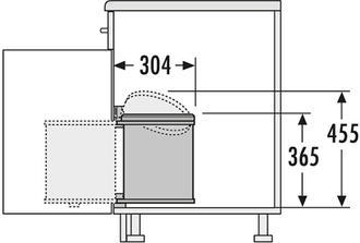 Встраиваемое ведро для мусора 15л Mono Hailo 3515-03