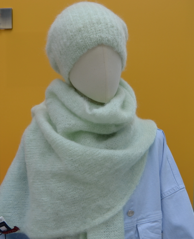 Мятный палантин из мохера Италия Vizio 6946 SX