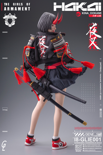 Девочка-они Кина (в черном) - Коллекционная фигурка 1/6 SCALE The Girls of Armament Kina OOKAMI (I8-GLIE001) - i8toys x Gharliera