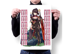 Календарь настенный Genshin Impact, Геншин Импакт №6