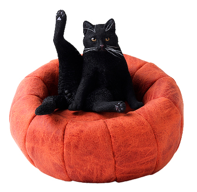 Котик на пуфике (черный) - Коллекционная ФИГУРКА 1/6 scale lazy cat 4.0 (JXK056C) - JXK