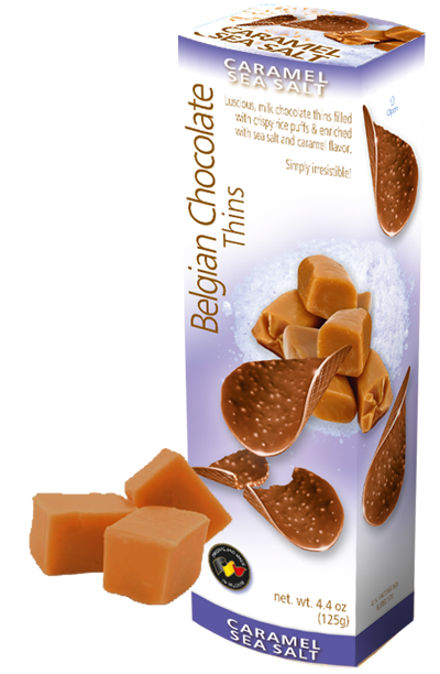 Бельгийские шоколадные чипсы Карамель с морской солью 80гр (12)