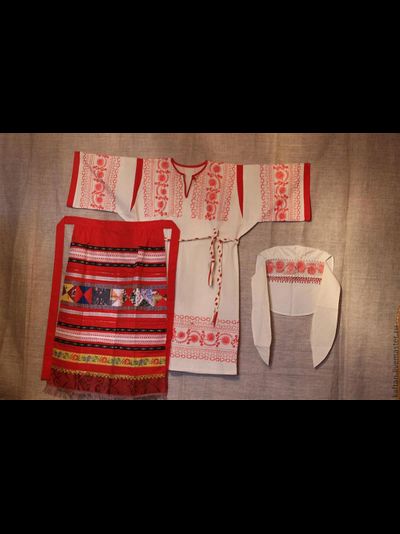 Русская народная женская рубаха &quot;Покосная с плетеным поясом.&quot;