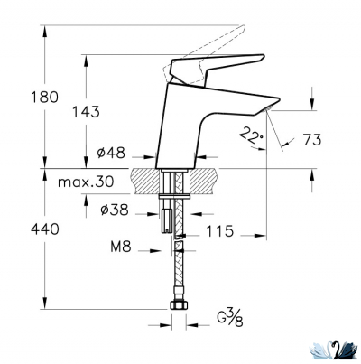 Смеситель для раковины Vitra Solid S A42440EXP