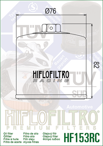 Масляный фильтр  HIFLO FILTRO HF153RC для Ducati (09 054 99 60, 444.4.003.4A, 444.4.003.5A, 444.4.003.8A, 444.4.017.1A)