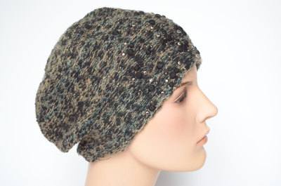 берет цвета хаки женский Италия Визио 7084