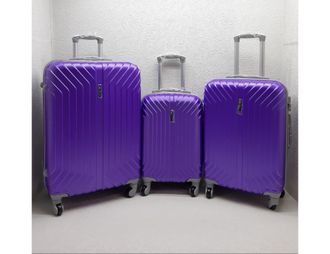 Комплект из 3х чемоданов Корона ABS S,M,L фиолетовый
