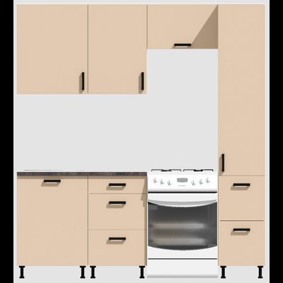 Кухня Эконом 1,5 метра с колонкой (1100х400) Цвет: Фон бежевый/Фон бежевый