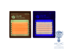 Ресницы флуоресцентные NEICHA Orange MINI 6 линий C 0,07 MIX 8.2 (8-13)