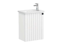 Модуль с круглой раковиной, Vitra Root Groove, 45 см, с дверцей, матовый белый, левосторонний, 69191