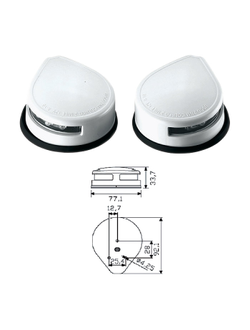 Огни бортовые светодиодные 34х77х92 мм, белый корпус