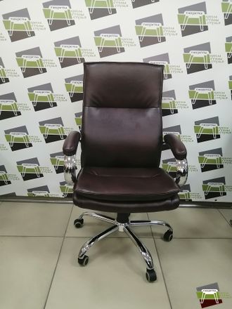 Кресло M-701 Куба B хром ХДП Ср R-0464 (темно-бордовый двухтонка)